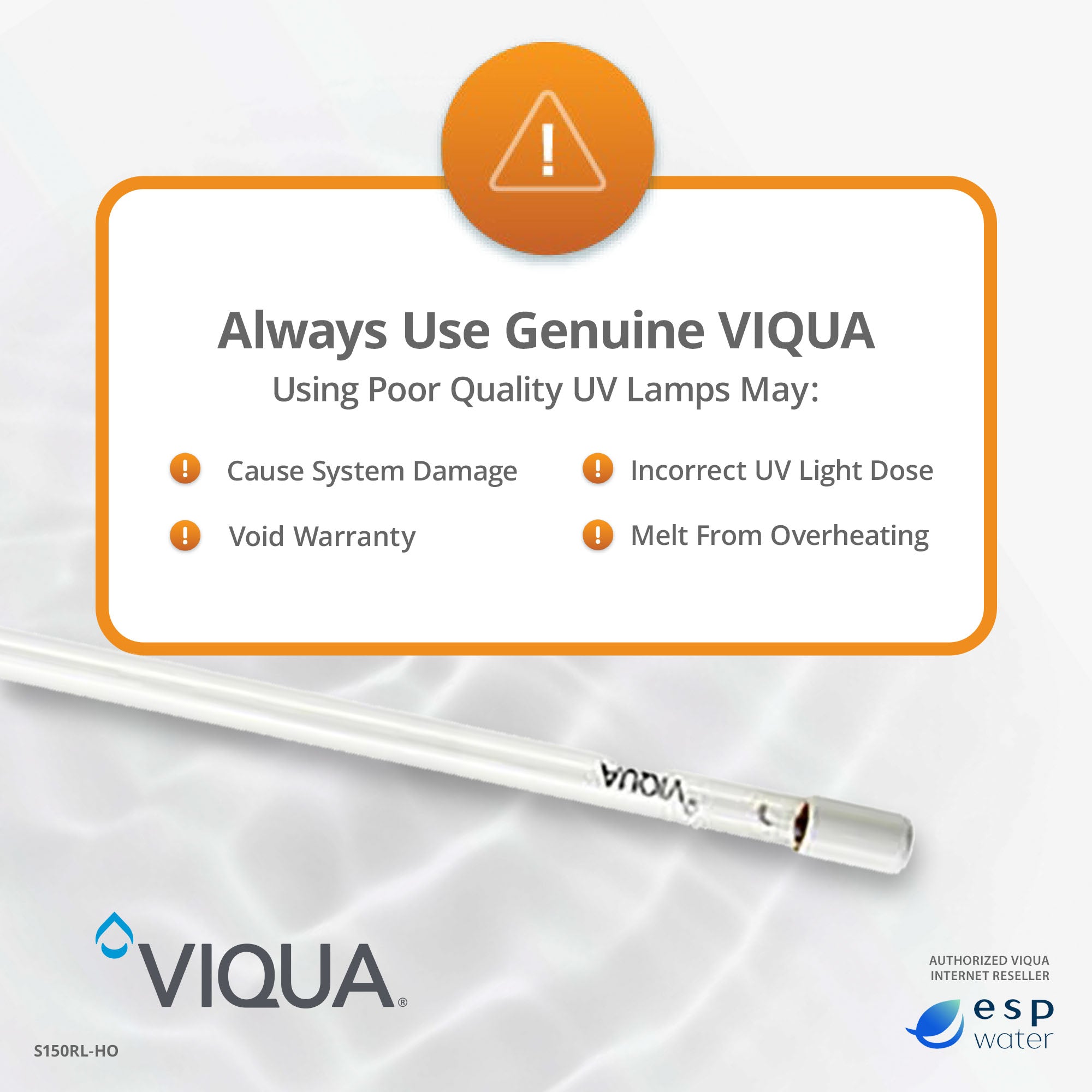 VIQUA S150RL-HO UV Lamp High Output for VH150 - ESP Water 