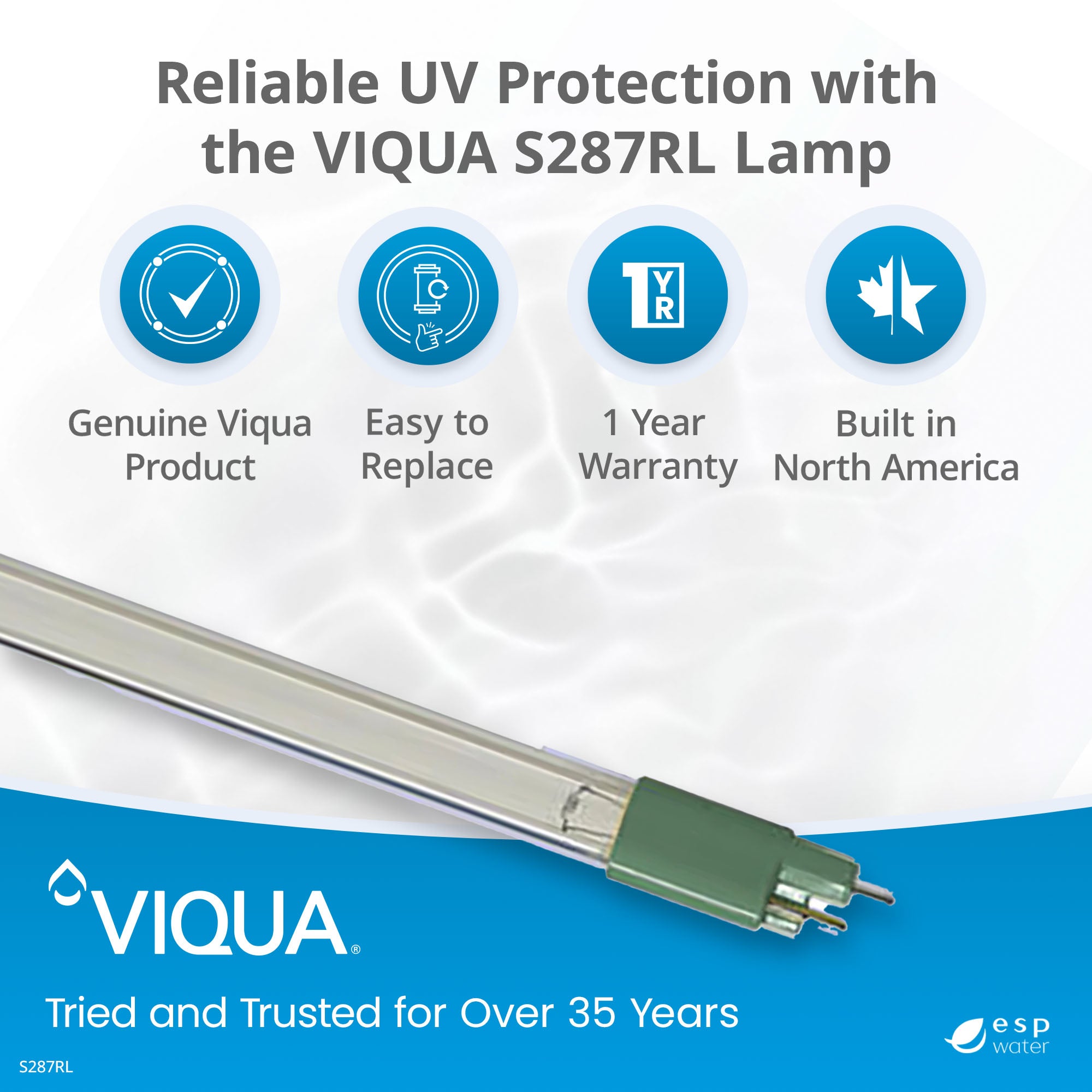 VIQUA S287RL UV Lamp for S1Q-PA, SC2.5, SSM-14 Systems – ESP Water