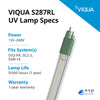 VIQUA S287RL UV Lamp for S1Q - PA, SC2.5, SSM - 14 Systems S287RL - ESP Water