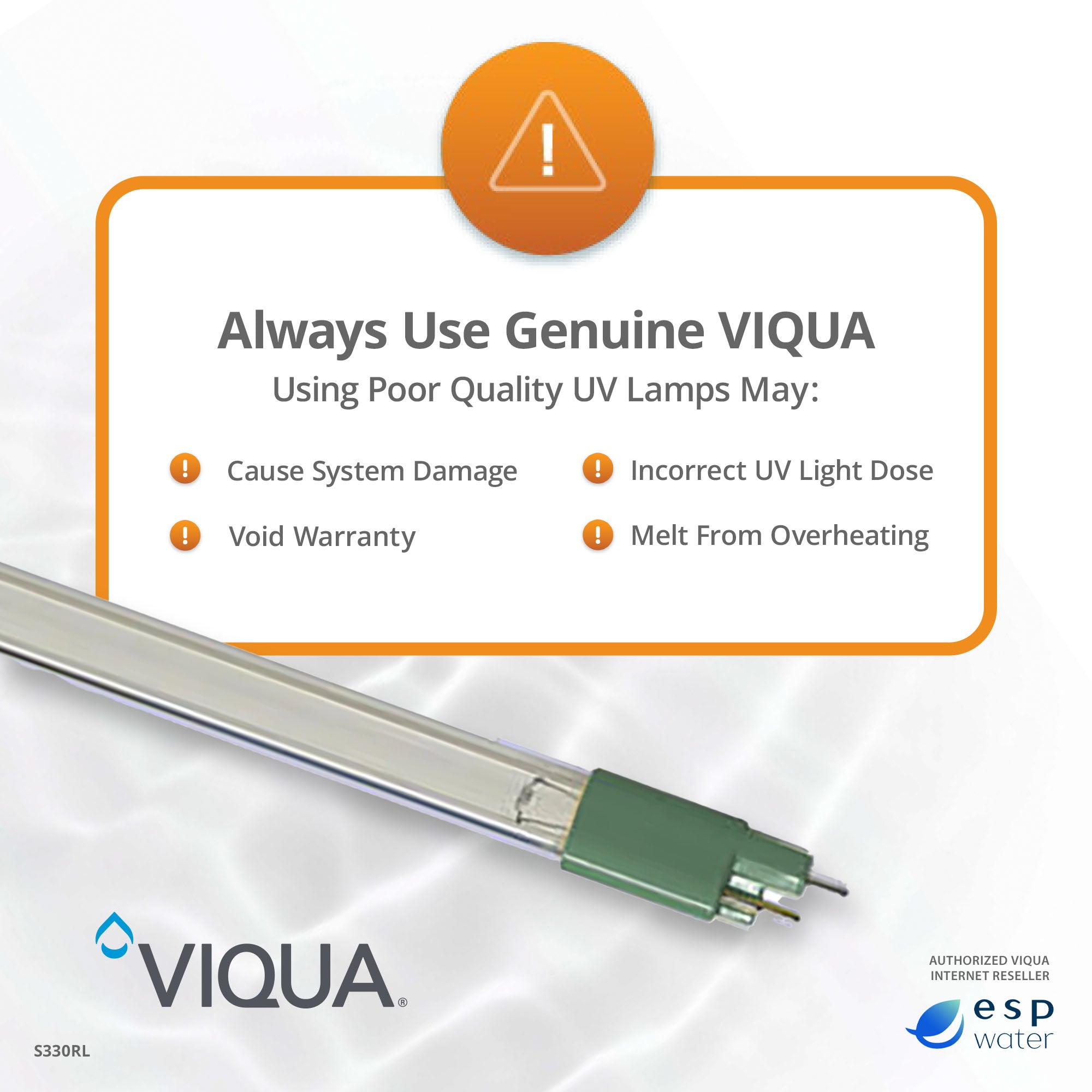 VIQUA S330RL UV Lamp for VT4, S2Q-PA, SSM-17, SC4 - ESP Water 