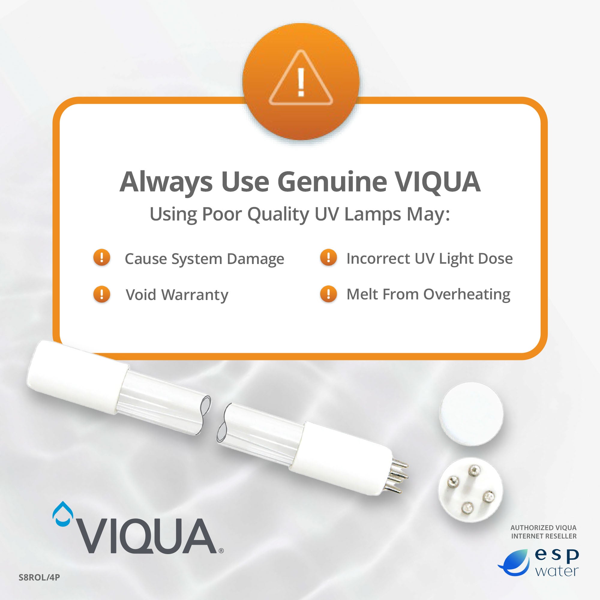 VIQUA S8ROL/4P Ozone UV Lamp for S8Q - OZ Systems S8ROL/4P - ESP Water