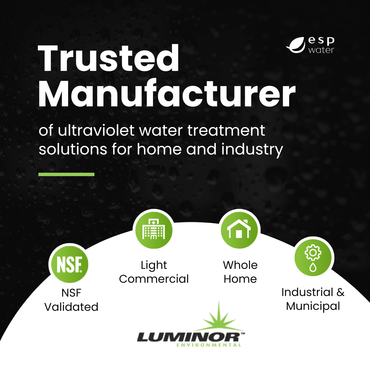 Luminor UV water treatment products and replacement parts from a trusted manufacturer