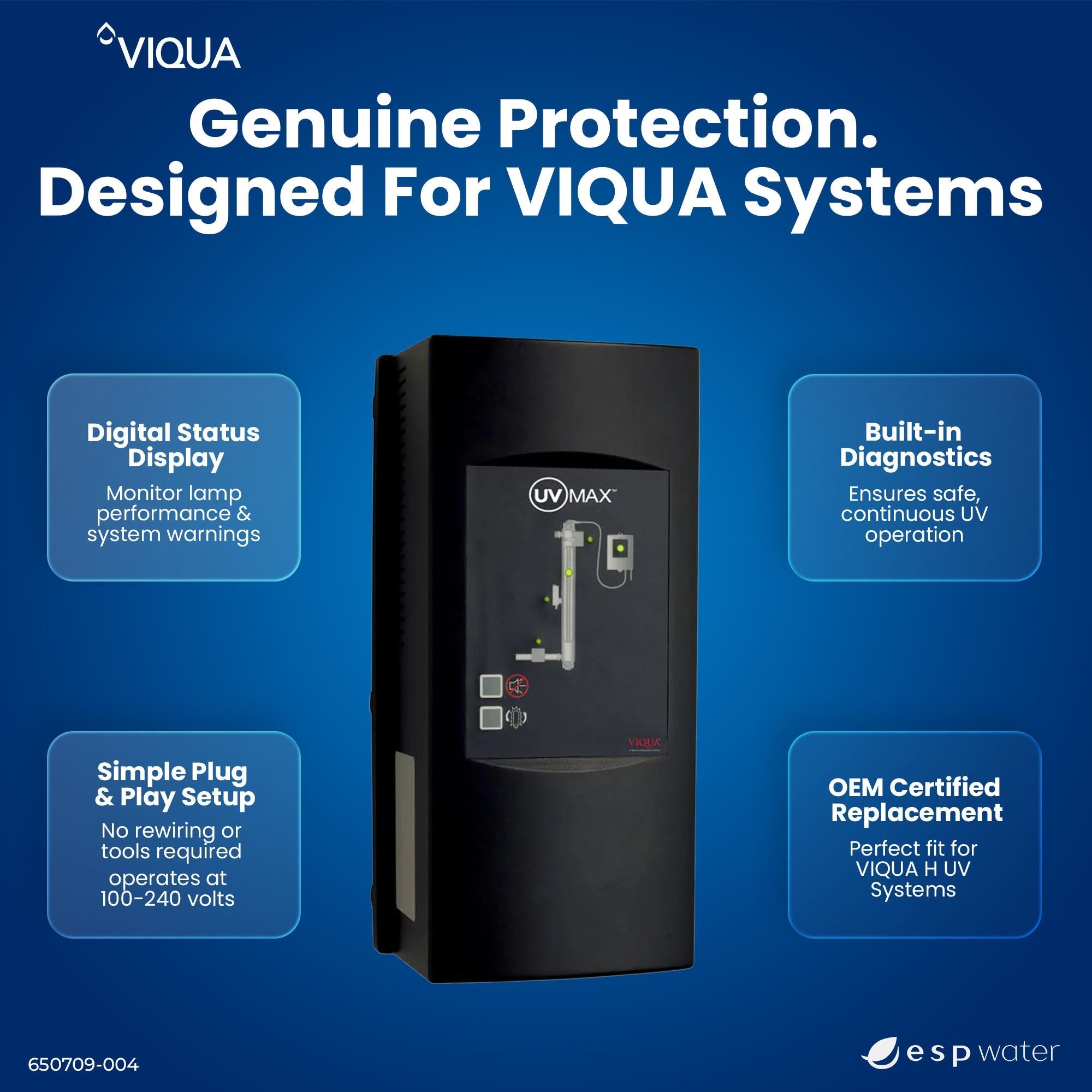 Uv Controller Kit VIQUA 650709-004 UV Controller Kit for H System 100-240V – ESP Water