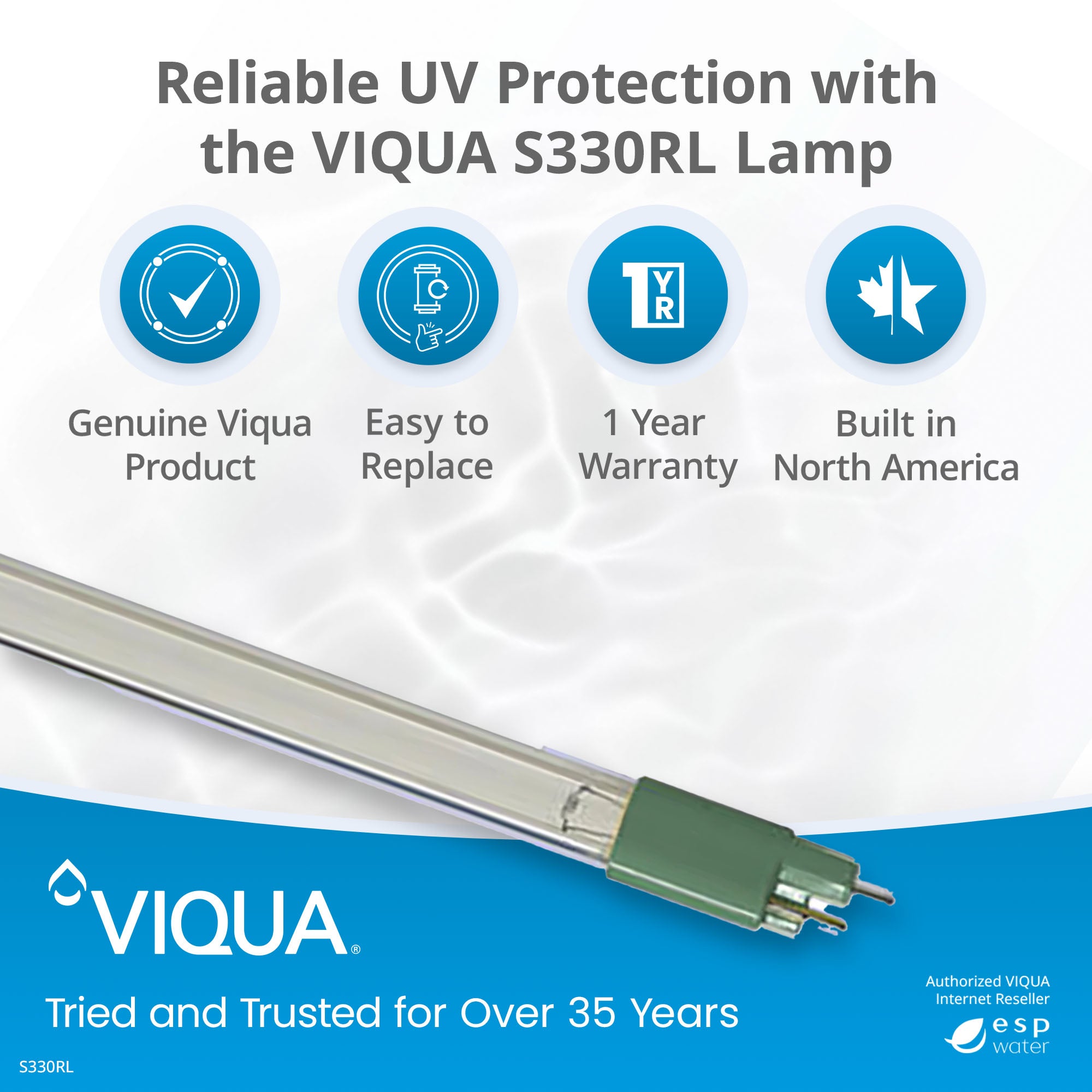 VIQUA S36RL UV Lamp for S12Q, S12Q - PA, S12Q - Gold, SSM - 39 S36RL - ESP Water