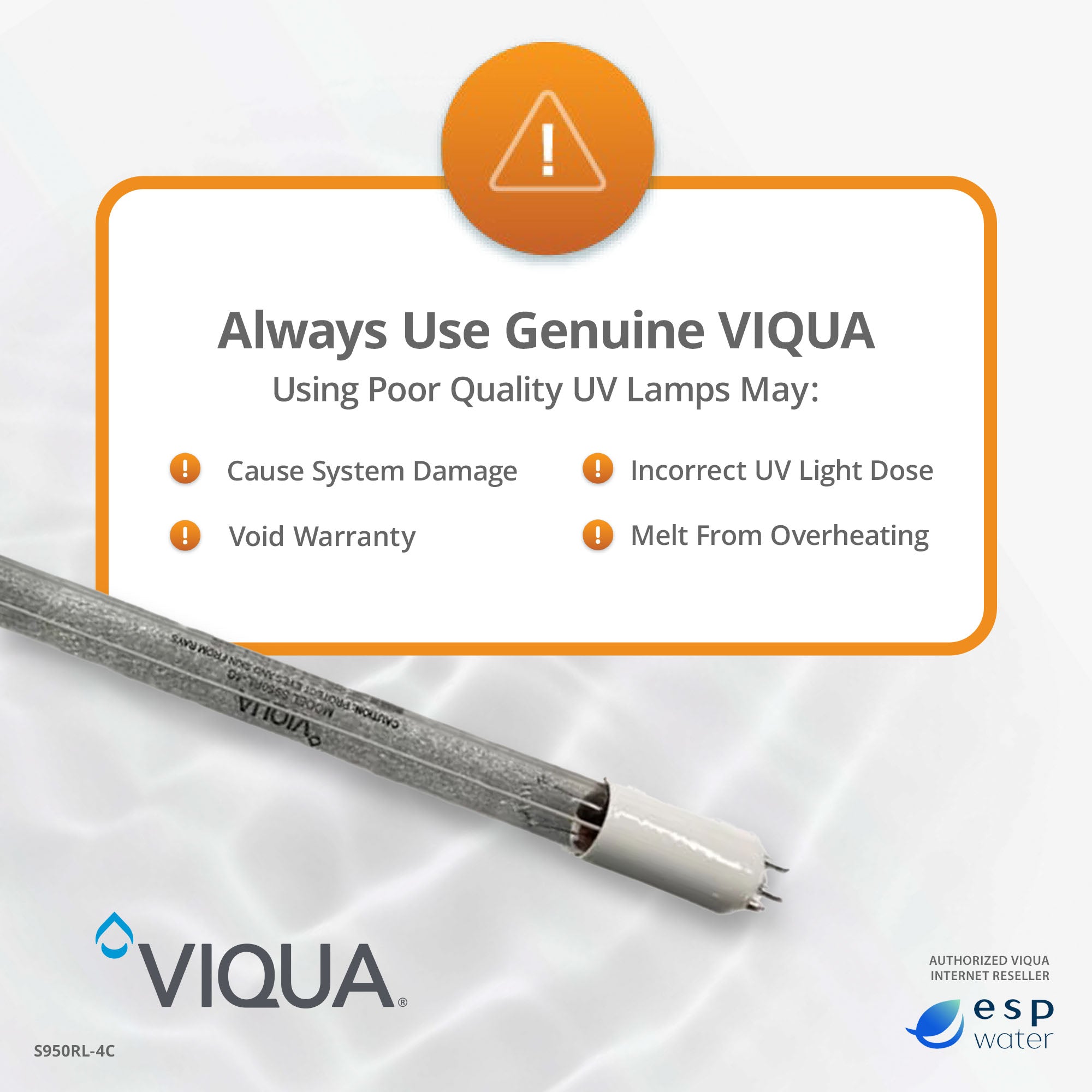 VIQUA S950RL-4C UV Lamp for SHF-180, SHFM-180, SHF-290 - ESP Water 