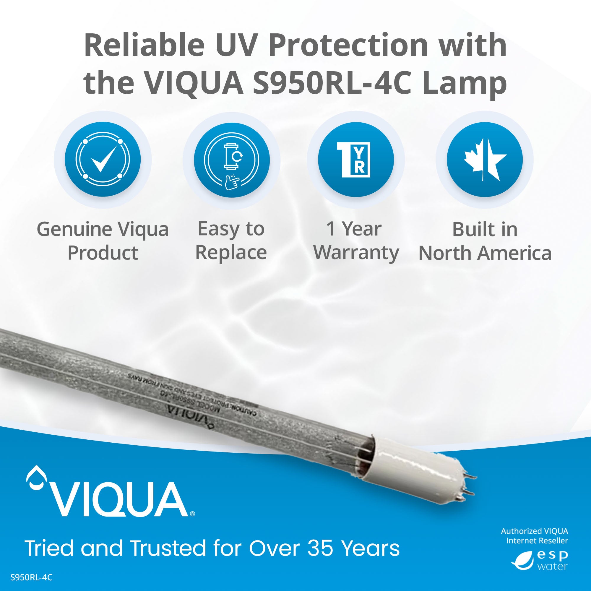 VIQUA S950RL-4C UV Lamp for SHF-180, SHFM-180, SHF-290 - ESP Water 