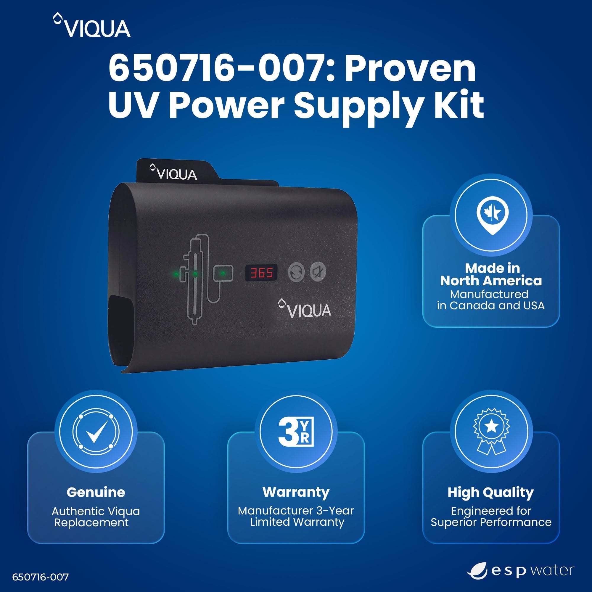 VIQUA 650716 - 007 UV Controller Kit for D, E, F, PRO7, PRO15 650716-007 - ESP Water