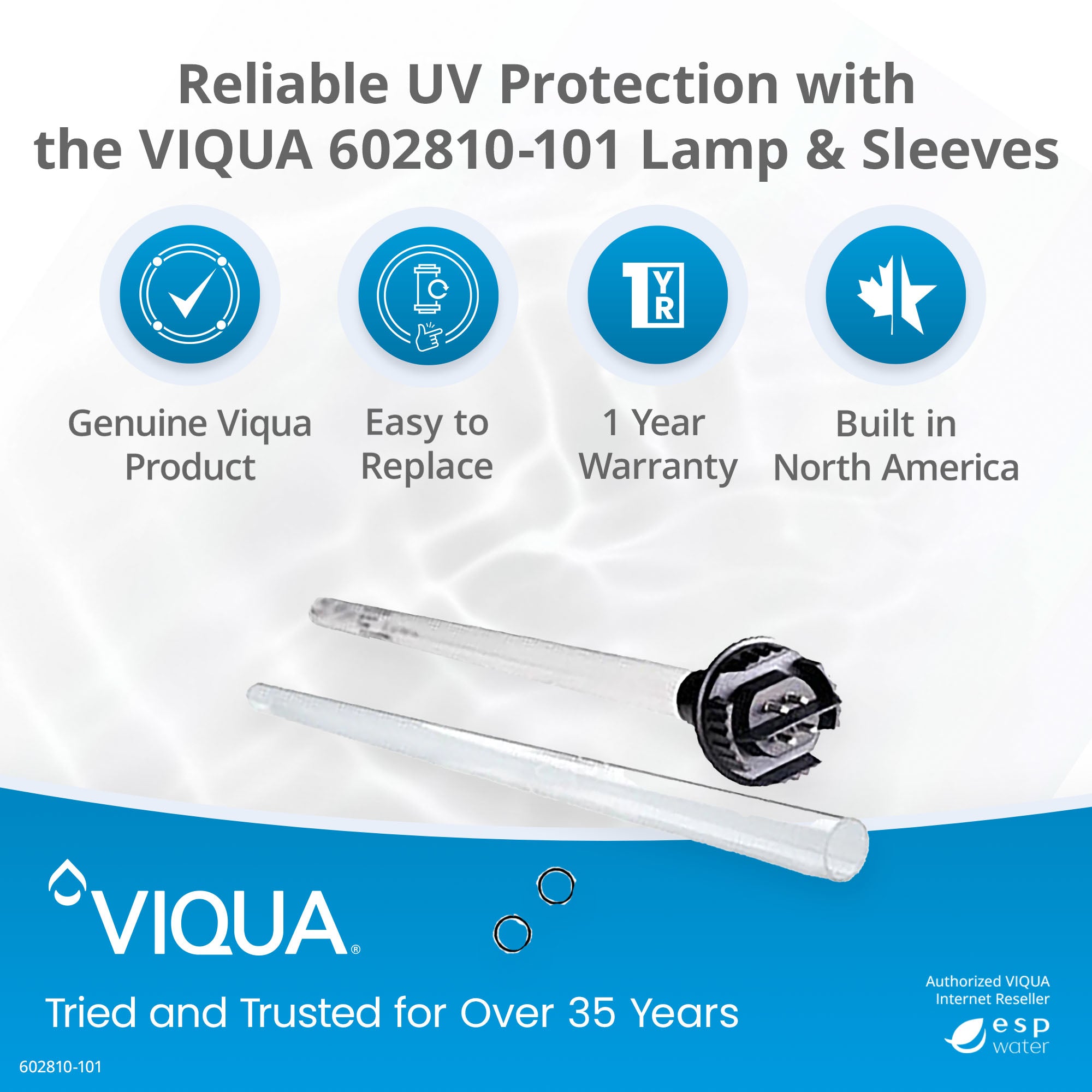 VIQUA 602810 - 101 UV Lamp and Sleeve Kit for B, B4, B4 - V 602810-101 - ESP Water