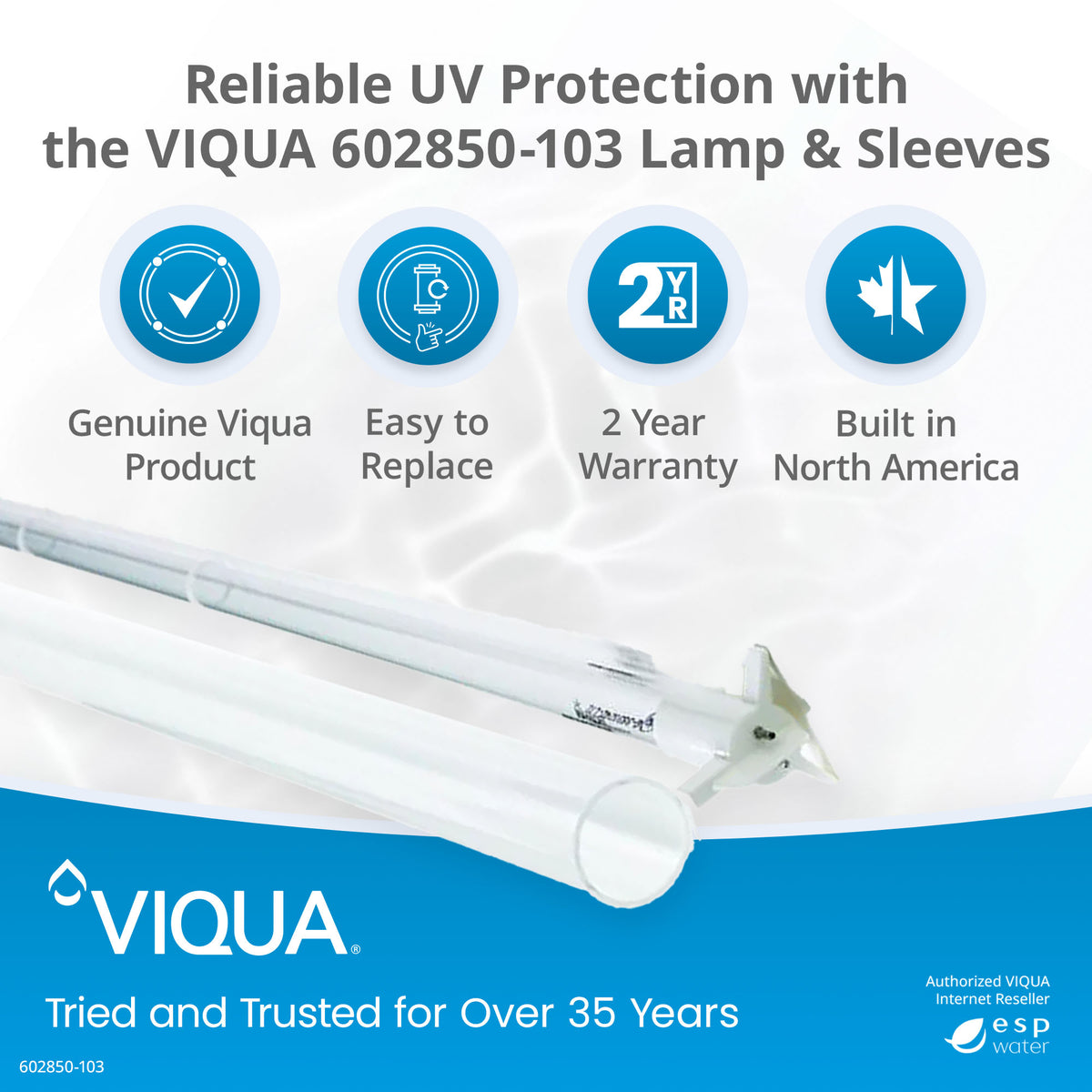 VIQUA 602850-103 UV Lamp and Sleeve Kit for PRO30, PRO50 J, K, S80