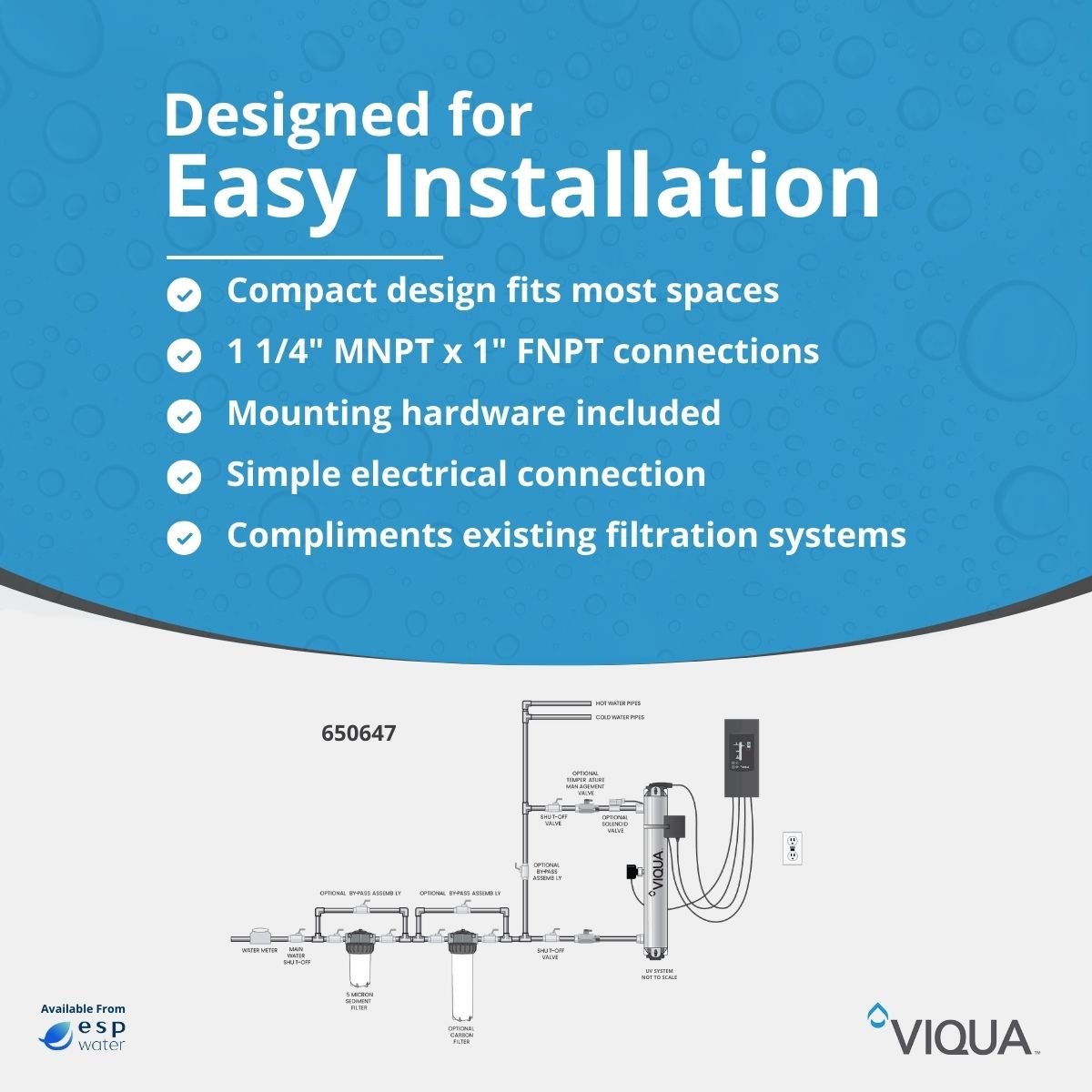 VIQUA 650647 PRO10 UV System 10 GPM NFS 55 Class - A Certified 650647 - ESP Water