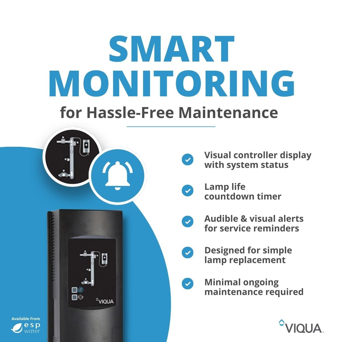 VIQUA 660002 - R K+ UV System with Sensor, 80 GPM , 2" MNPT 660002-R - ESP Water