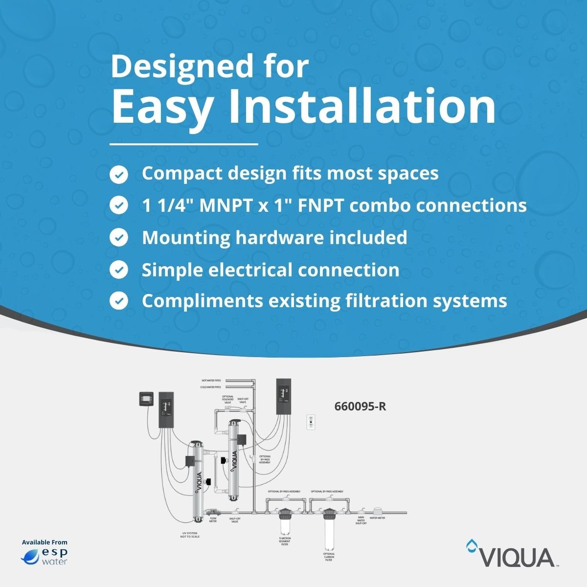 VIQUA PRO24 - 100 UV System, 24 GPM, USEPA 2 - Log Validated 660095 - R 660095-R - ESP Water
