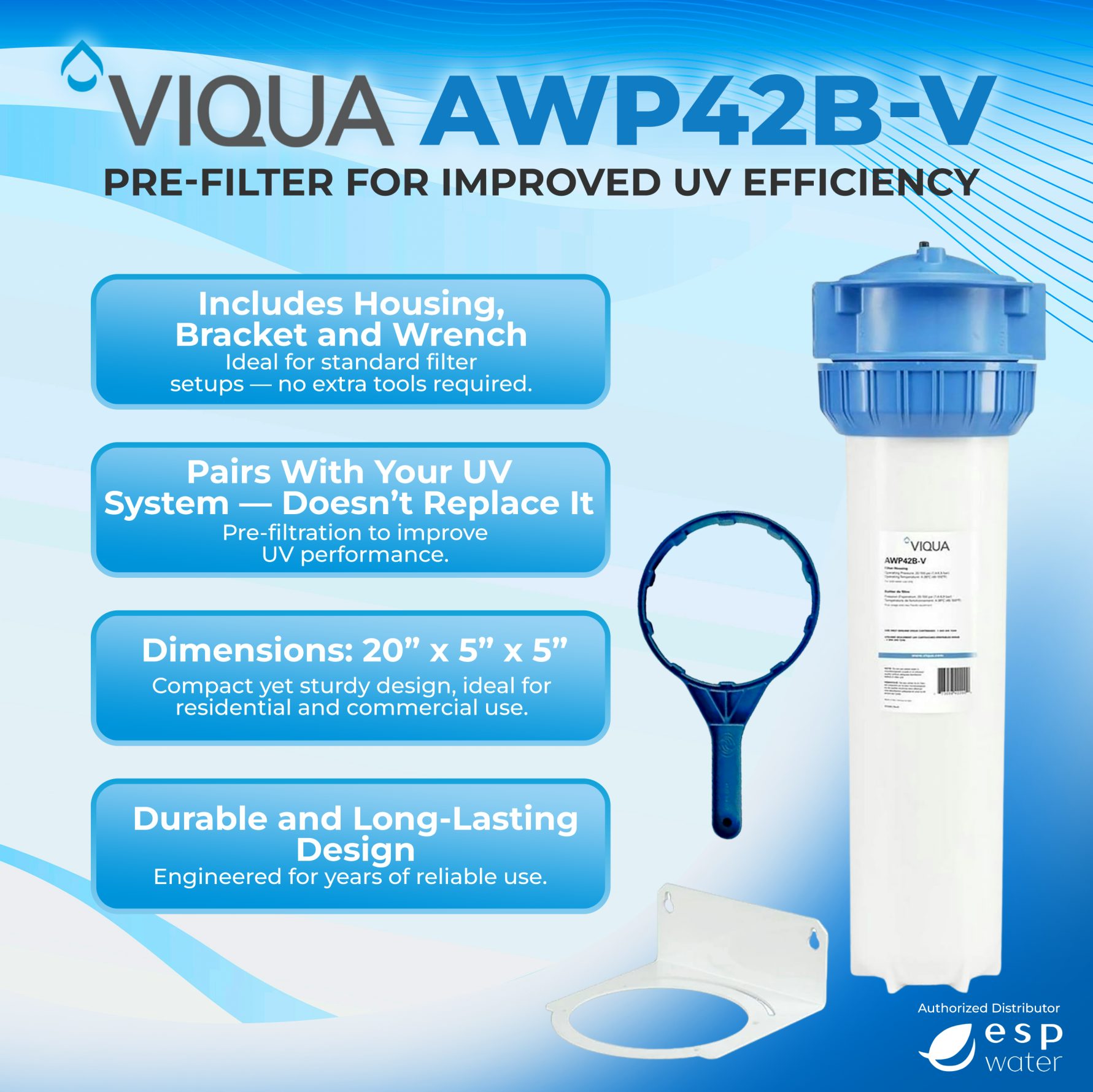 Viqua_AWP42B-B_Filter_Housing_kit_with_bracket_and_wrench_specs