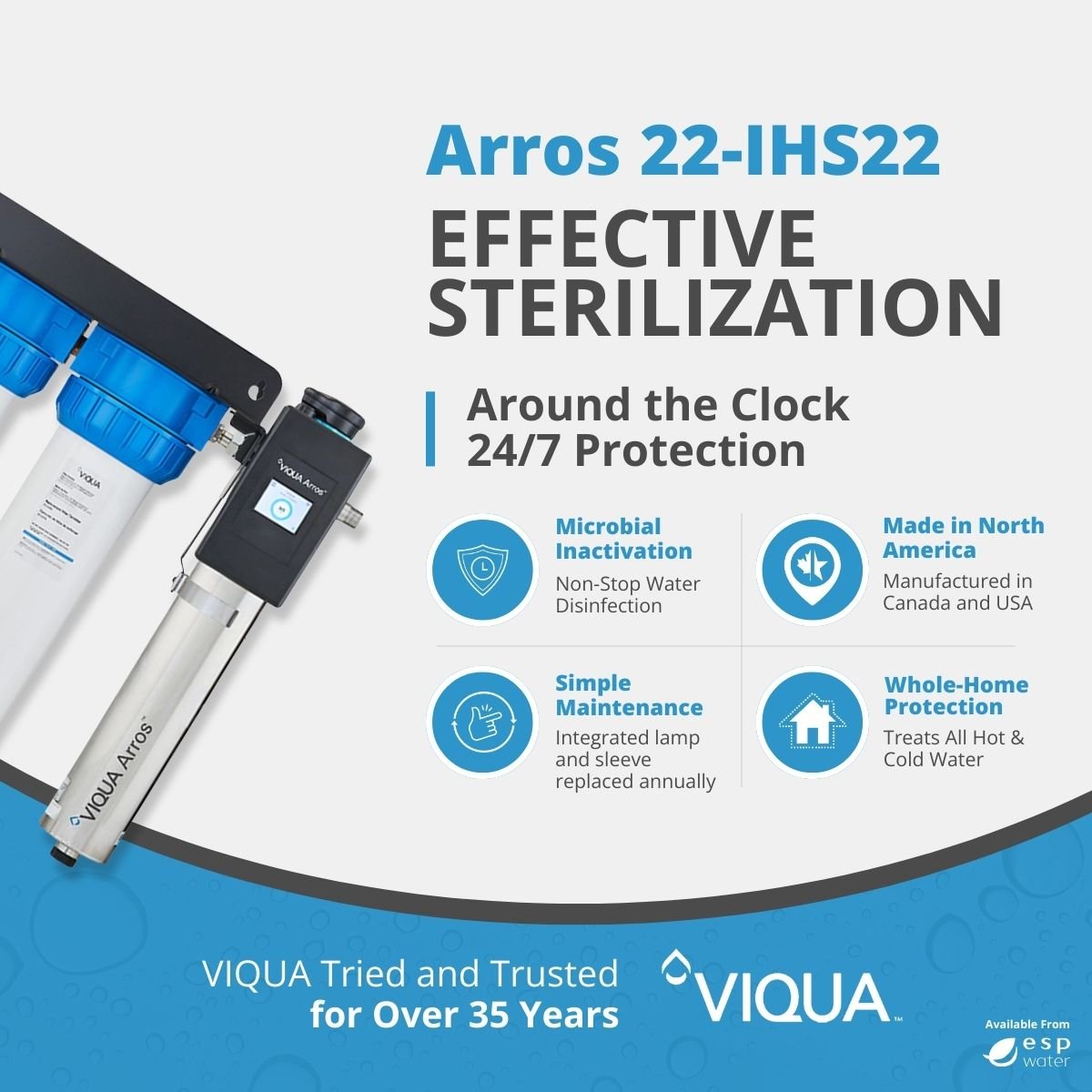 VIQUA Arros 22 - IHS22 Integrated 22 GPM UV System Arros 22-IHS22 - ESP Water