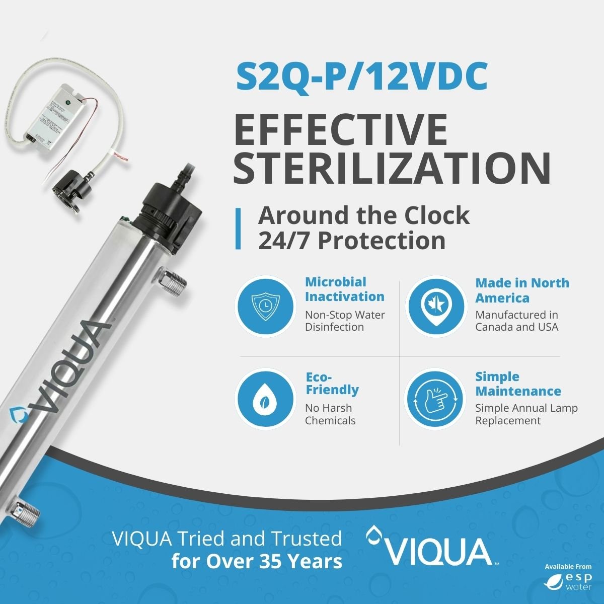 VIQUA S2Q - P/12VDC UV System 3 GPM 12VDC S2Q-P/12VDC - ESP Water