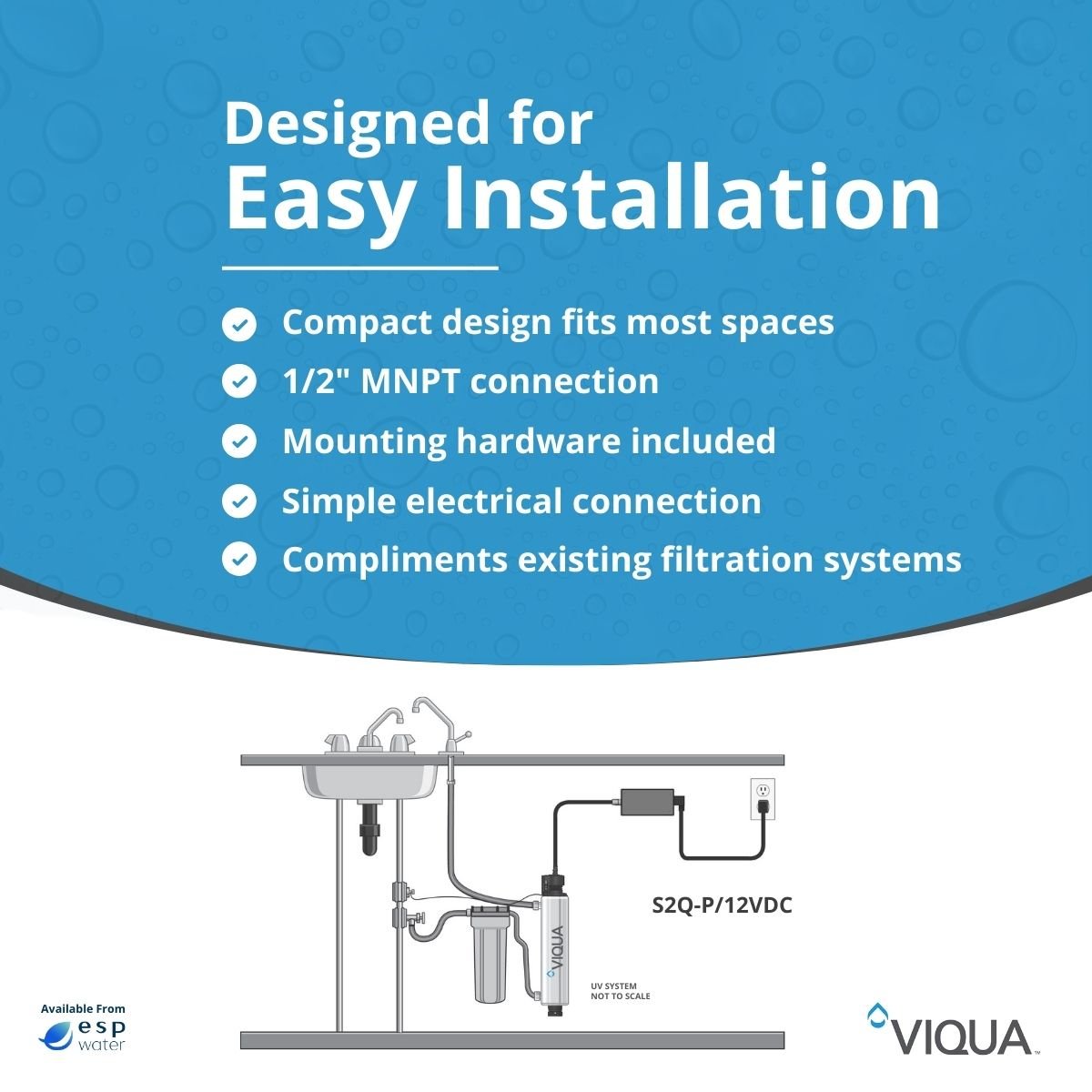 VIQUA S2Q - P/12VDC UV System 3 GPM 12VDC S2Q-P/12VDC - ESP Water