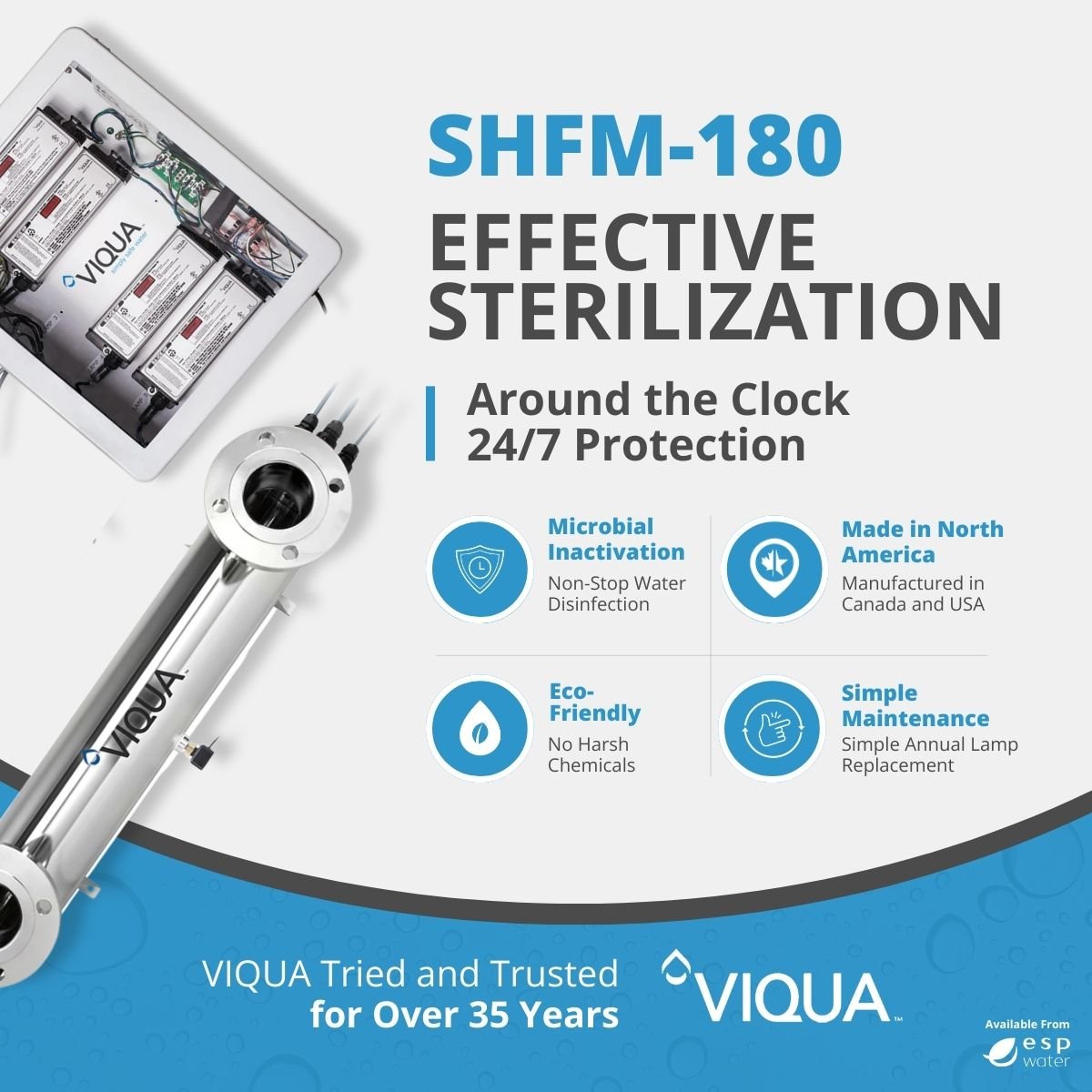VIQUA SHFM - 180 UV System with Sensor 210 GPM 3" Flange SHFM-180 - ESP Water