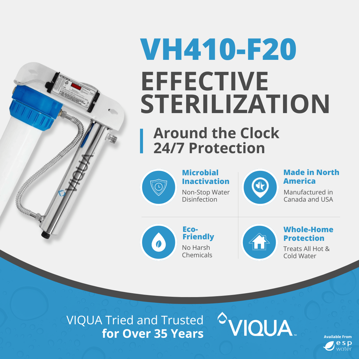 VIQUA VH410 - F20 UV System with Sediment Filter 18 GPM 1" MNPT VH410-F20 - ESP Water