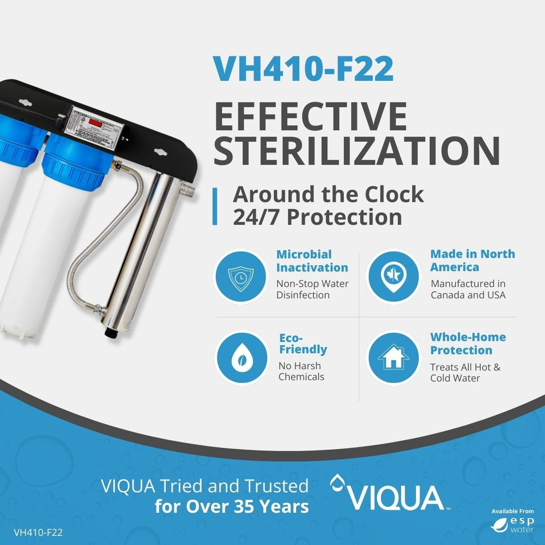VIQUA VH410 - F22 UV System with Sediment and Carbon Filter 18 GPM 1" MNPT VH410-F22 - ESP Water