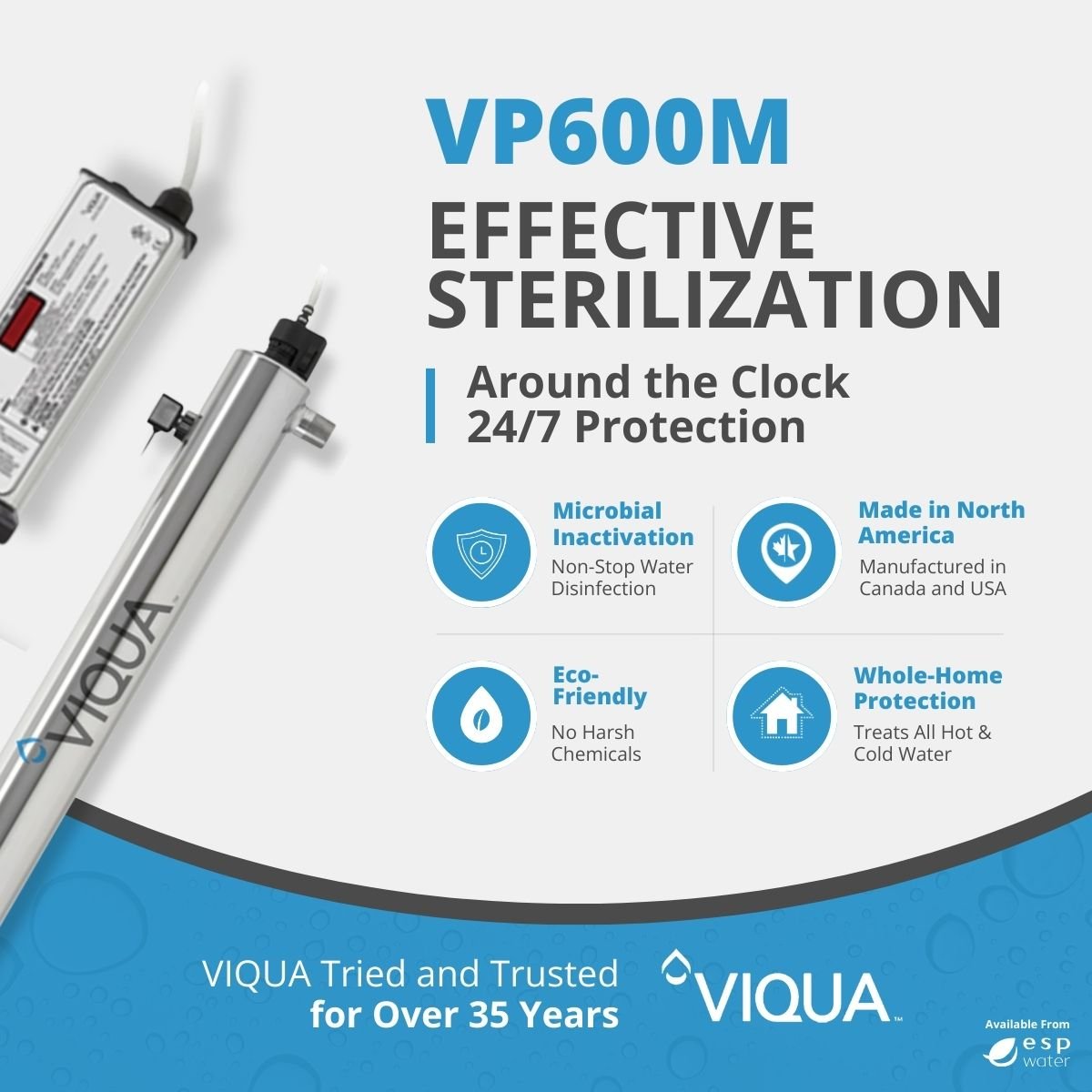VIQUA VP600M UV System with Sensor 24 GPM 1" MNPT VP600M - ESP Water