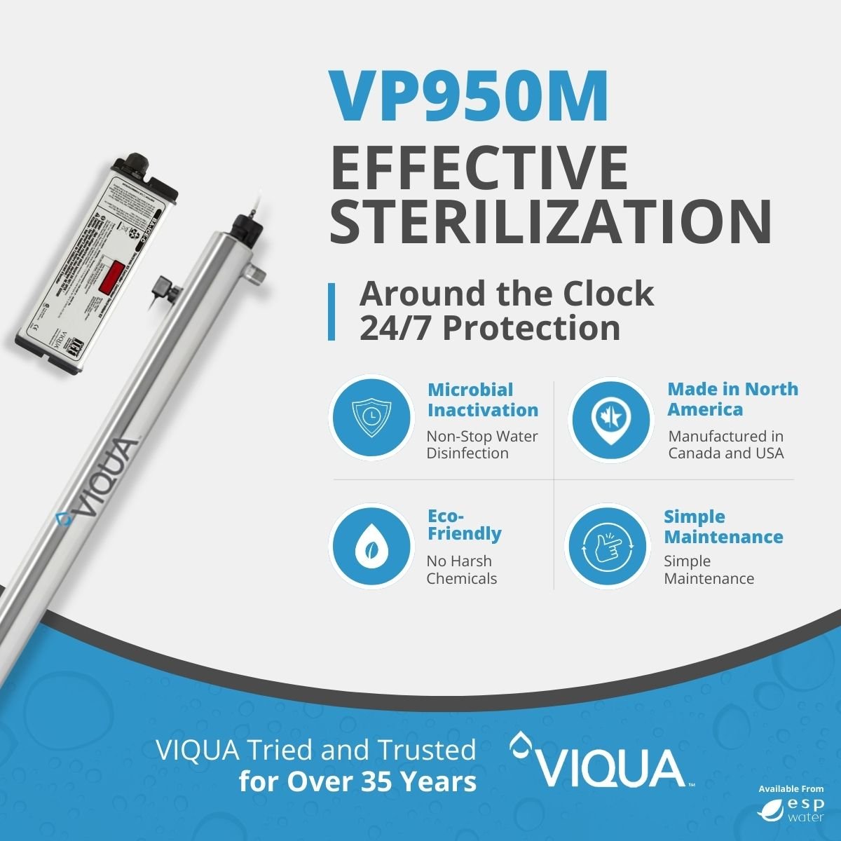 VIQUA VP950M UV System with Sensor 34 GPM 1.5" MNPT VP950M - ESP Water