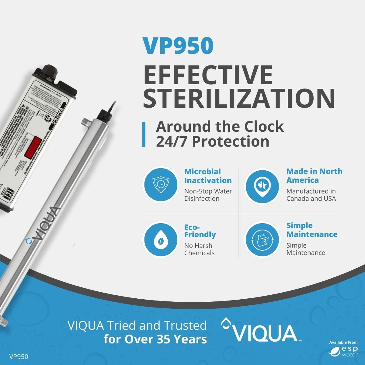 VIQUA VP950 UV System 34 GPM 1.5" MNPT VP950 - ESP Water