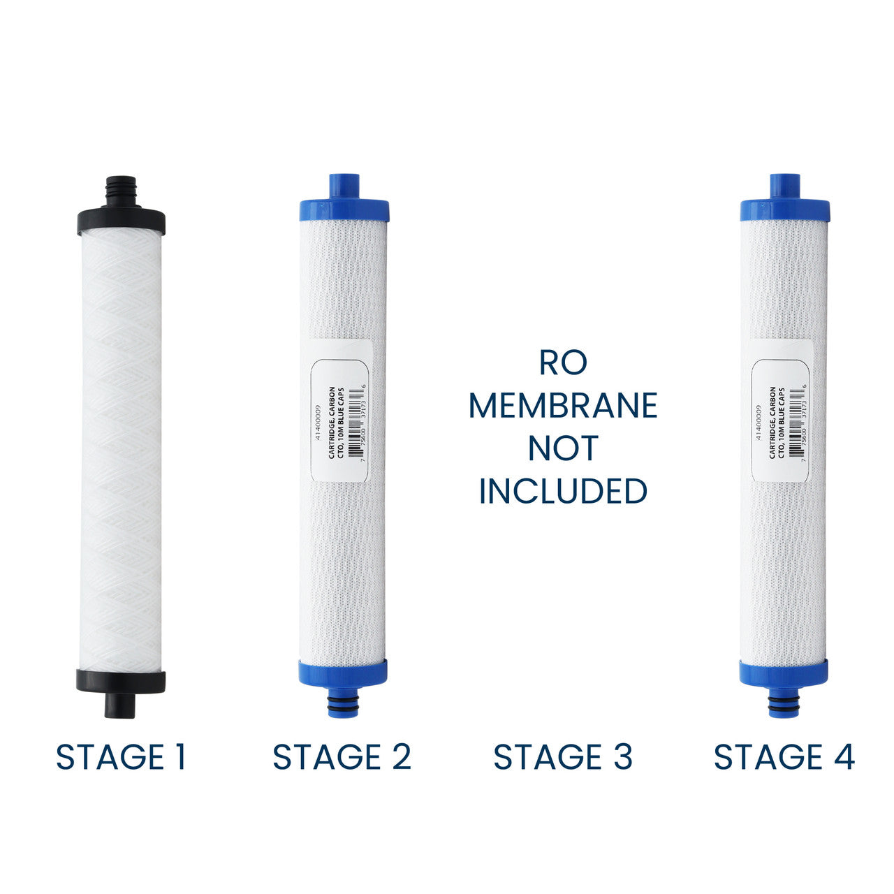 Hydrotech Reverse Osmosis Filter Replacement Kit for 4VTFC75G or 4VTFC75G-PB RO Systems 75 GPD RO Membrane Sold Separately YS-4VTFC75G