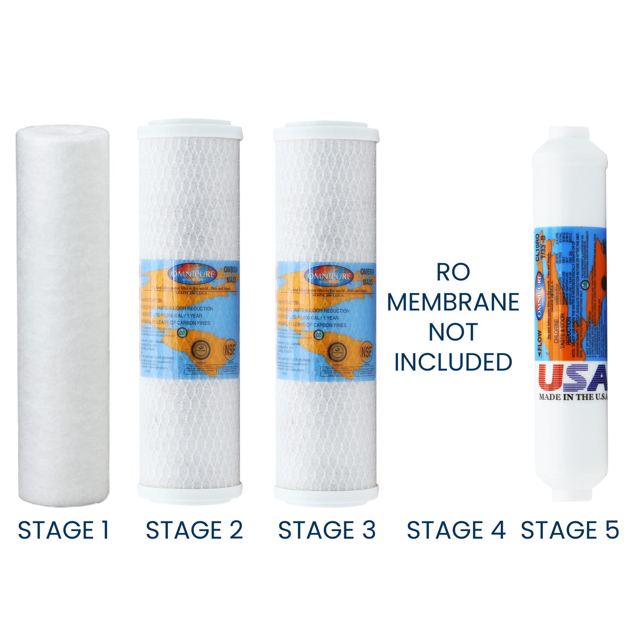 1-Year Replacement Filter Kit for PuROLine PL50T50 Reverse Osmosis System RO Membrane Sold Separately YS-PL50T50