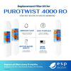 PuROTwist 4000 RO Replacement Filter Kit - Membrane Sold Separately
