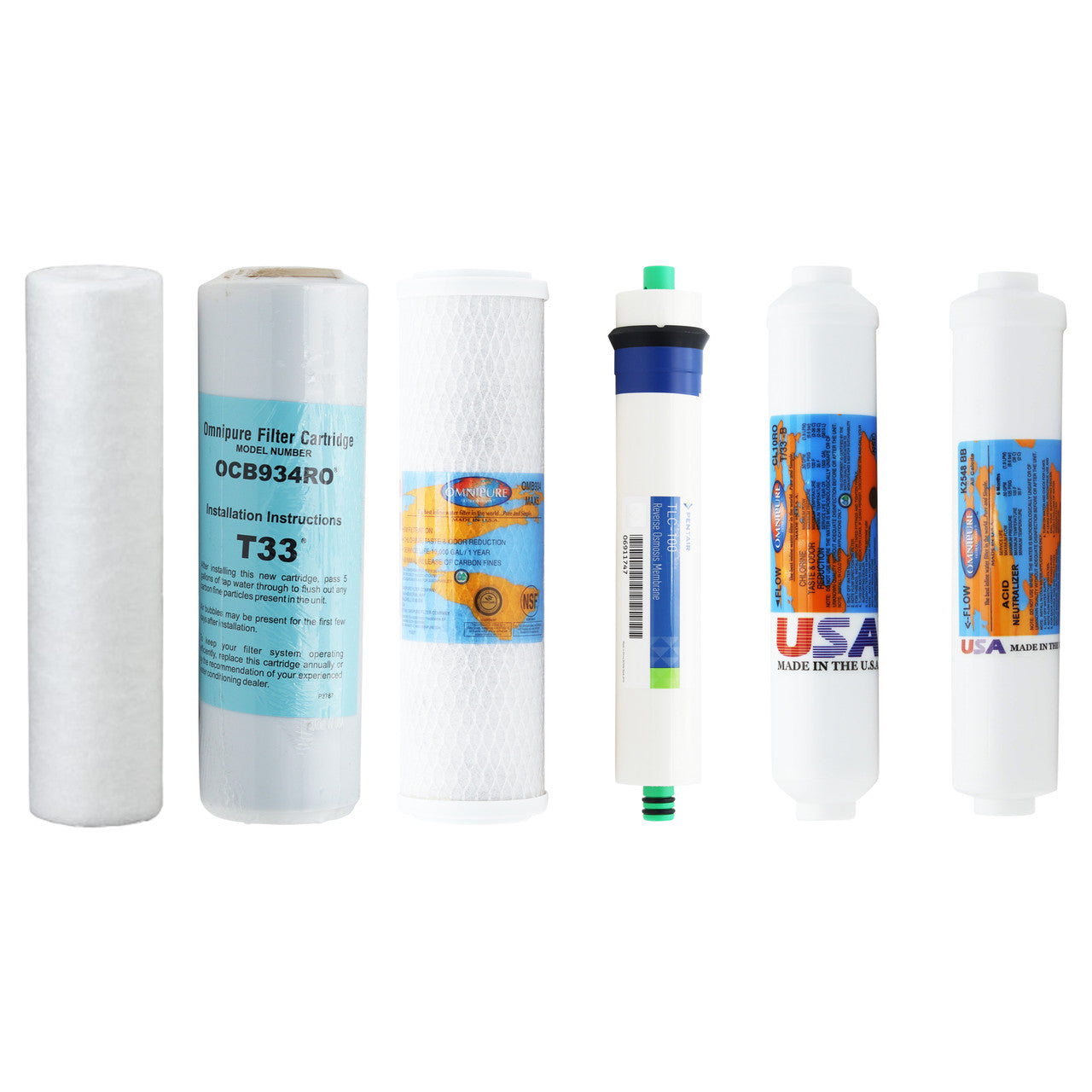 iSpring PH100 Compatible Replacement Filters w/ 100 GPD Reverse Osmosis Membrane YSM-ISPG-PH100