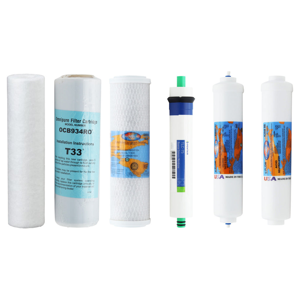 iSpring RCC7AK Compatible Replacement Filters w/ 75 GPD Reverse Osmosis Membrane YSM-ISPG-RCC7AK