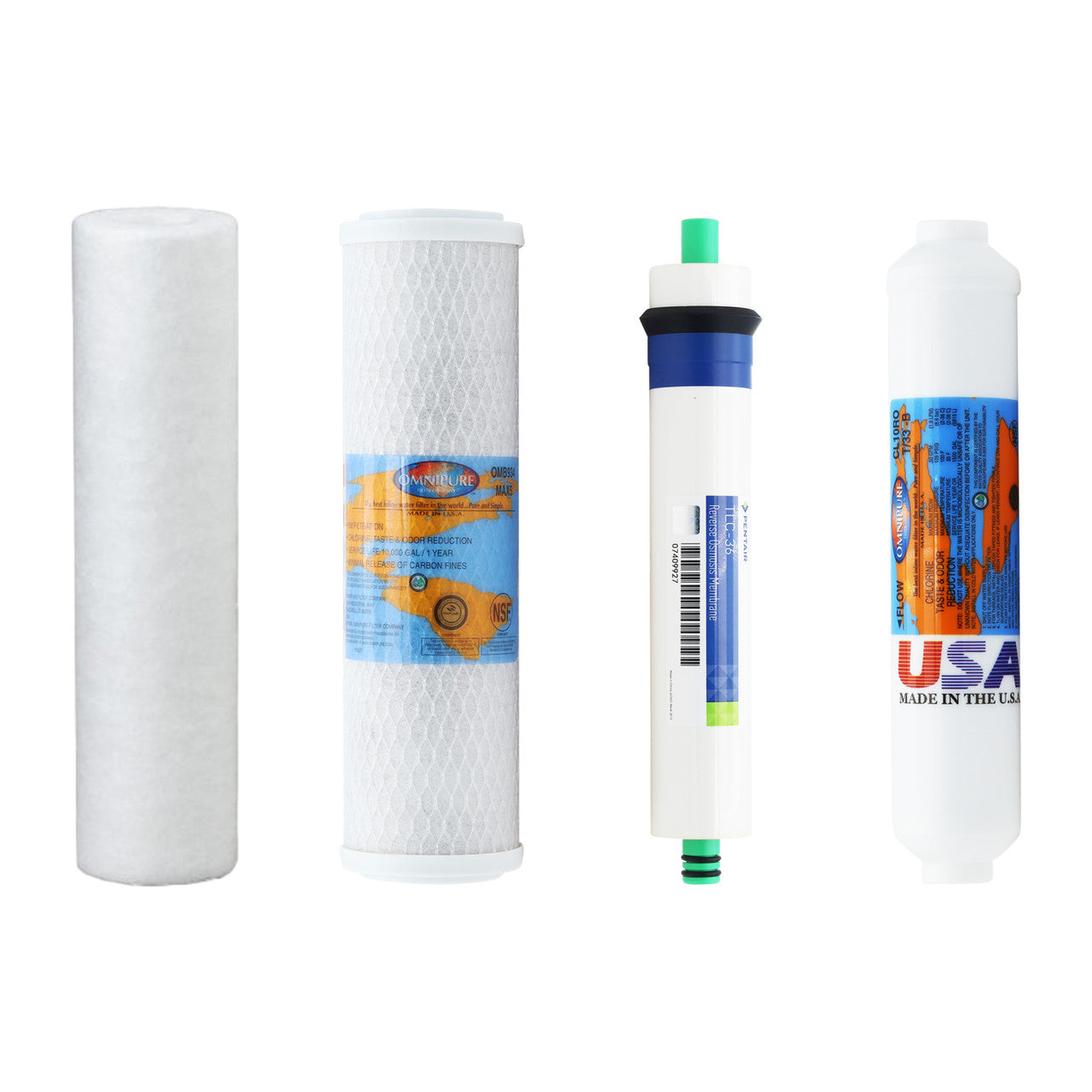 1-Year Replacement Filter Kit with Membrane for PuROLine PL40T36 Reverse Osmosis System YSM-PL40T36