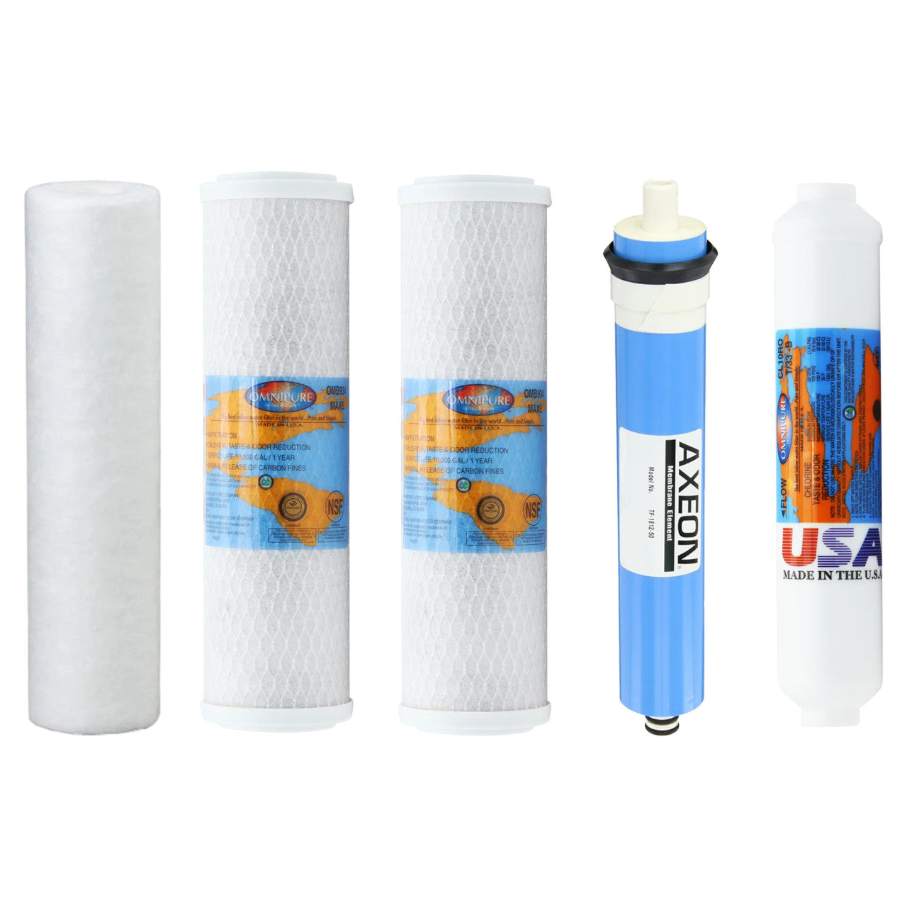 Replacement Filter Kit with Membrane for PuROLine PL50T50 Reverse Osmosis System YSM-PL50T50