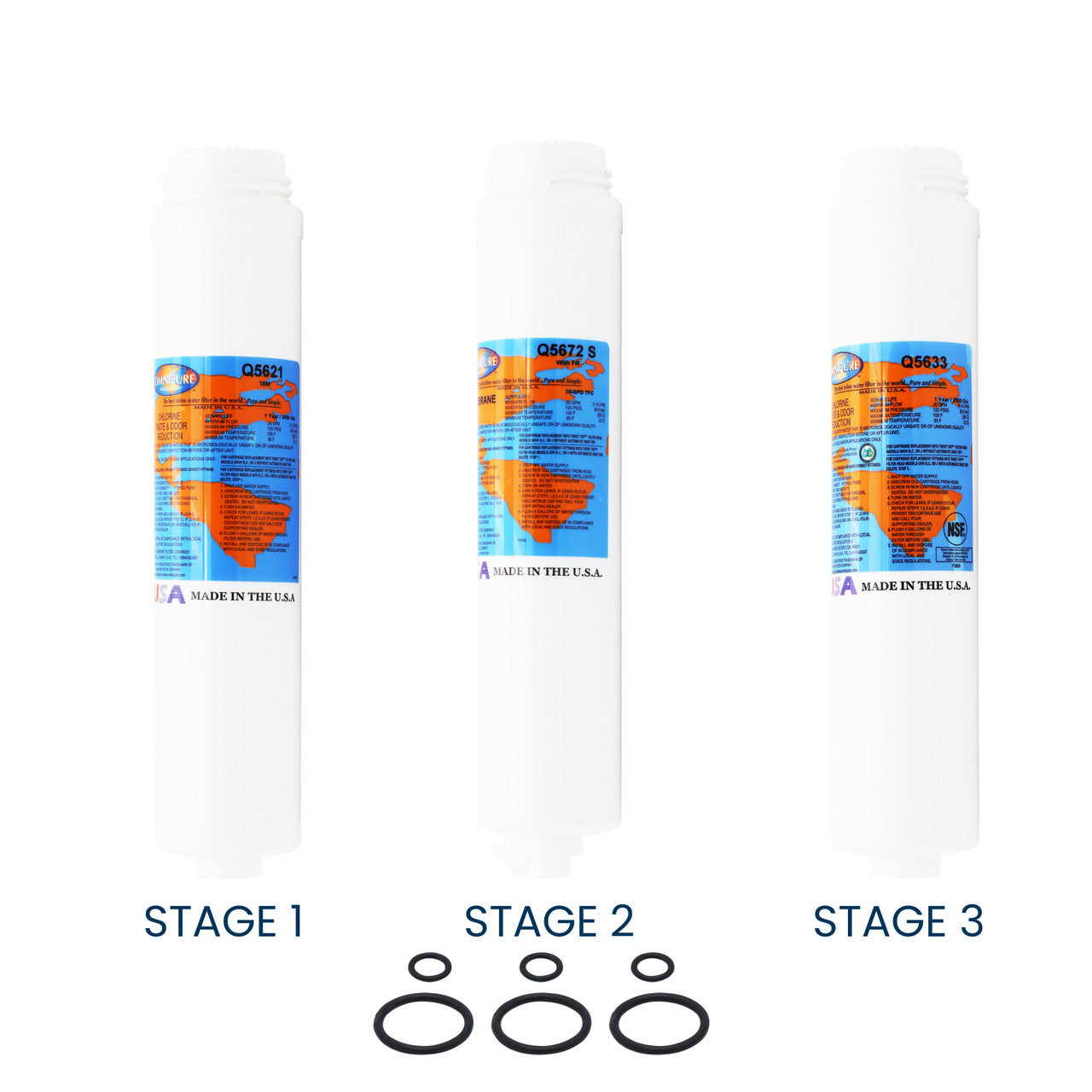 1-Year Filter Replacement Kit for PuROTwist 3000 with 50 GPD TFC Reverse Osmosis Membrane YSM-PURO3T50