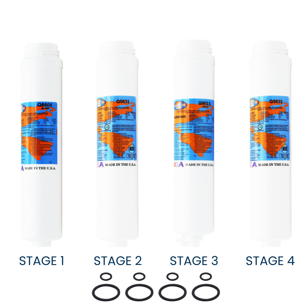 1-Year Filter Replacement Kit for PuROTwist 4000 with 36 GPD TFC Reverse Osmosis Membrane YSM-PURO4T36