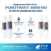 PuROTwist 4000 RO Filter Replacement Kit with 36 GPD Membrane YSM-PURO4T36 - ESP Water