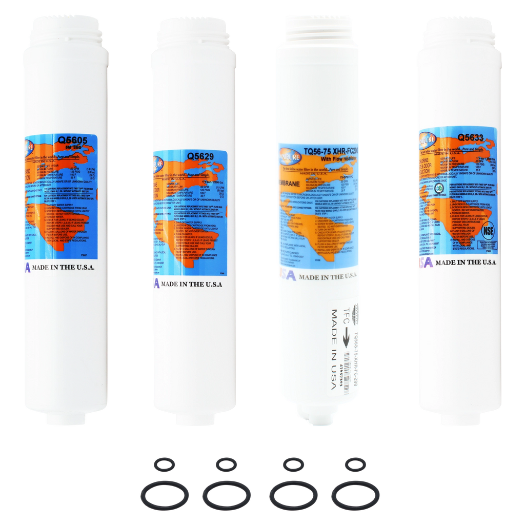 PuROTwist 4000 RO Filter Replacement Kit with 75 GPD Membrane