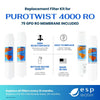 PuROTwist 4000 RO Filter Replacement Kit with 75 GPD Membrane
