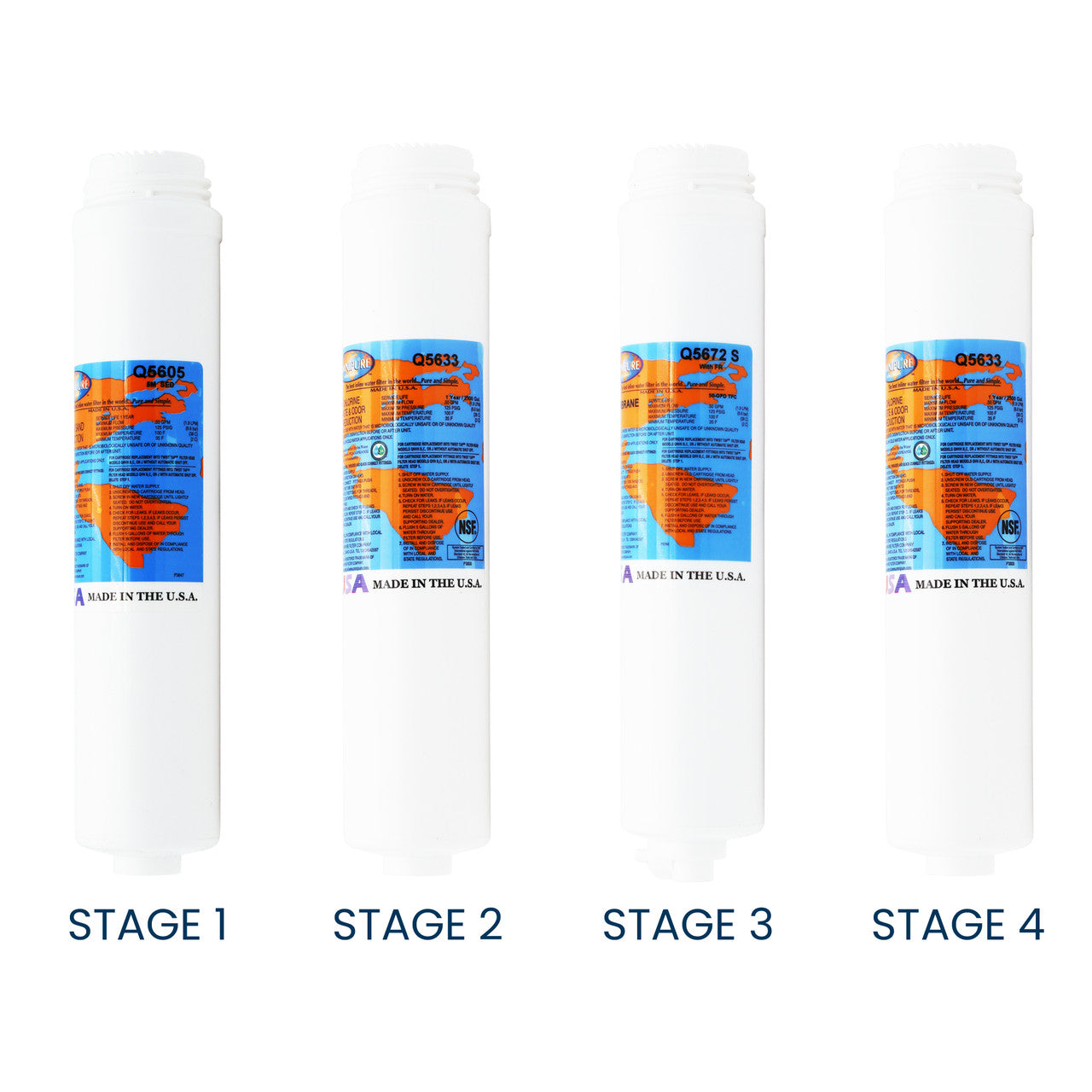 TGI EZ-450 RO Filter Change Kit with Membrane for TGI EZ-450, EZ-450P, and EZ-450E Reverse Osmosis System YSM-TGIEZ450