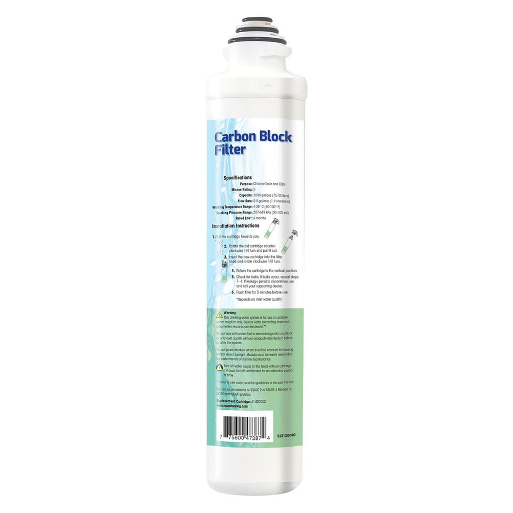 Aqua Flo 41407002 5-micron carbon block quick-change filter for QCRO and QCUF RO systems