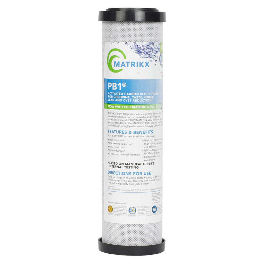 Matrikx Matrikx PB1 2.5 x 10 0.5 Mic Chlorine/Chloramine, VOC, CYST, Lead Reduction 06-250-10-MATRIKX