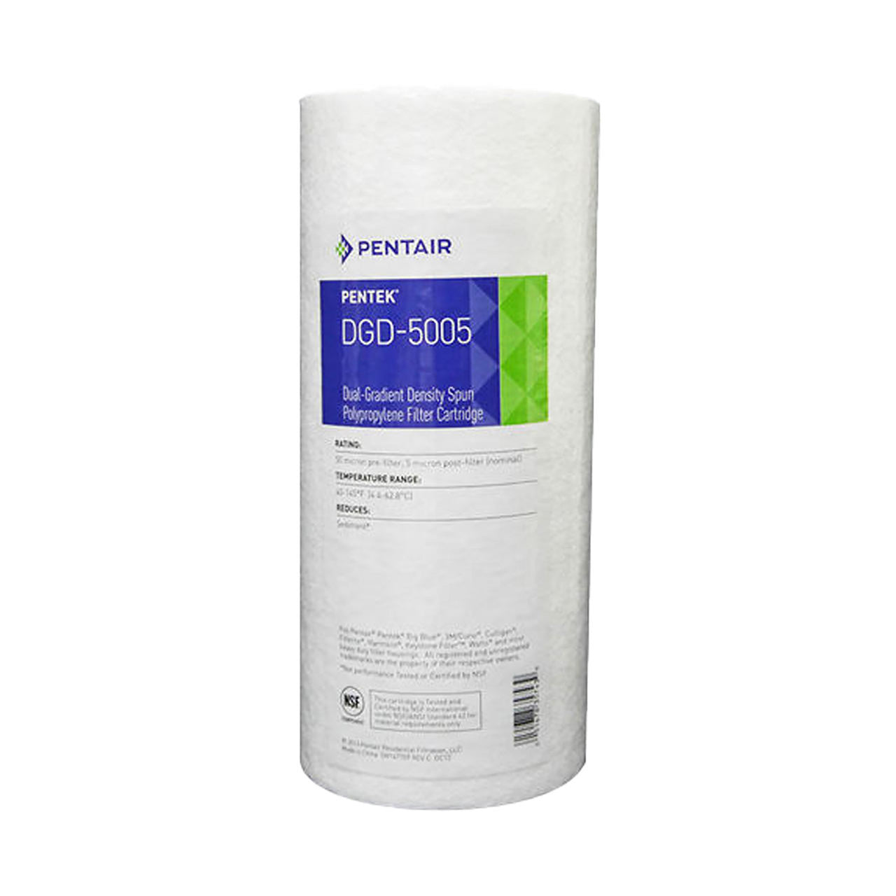 Pentair Pentair DGD-5005 4.5 x 10 5 Mic Big Blue Dual Grade Poly Sediment Filter 155357-43 155357-43