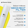 Ready Water RW-SED2510050 sediment filter features with 4-stage depth-loading filtration